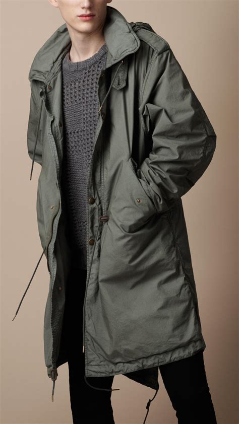 burberry parka wine color men